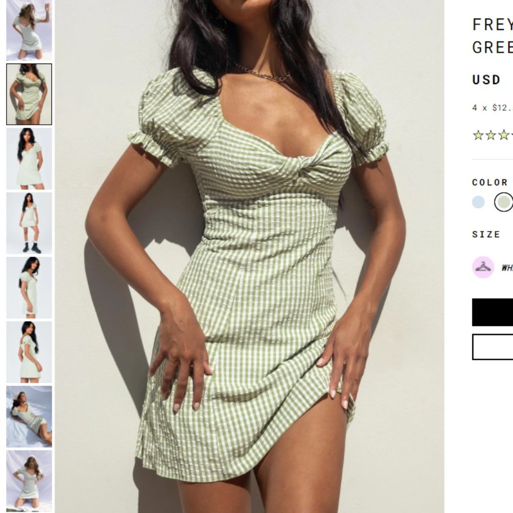 Green gingham dress